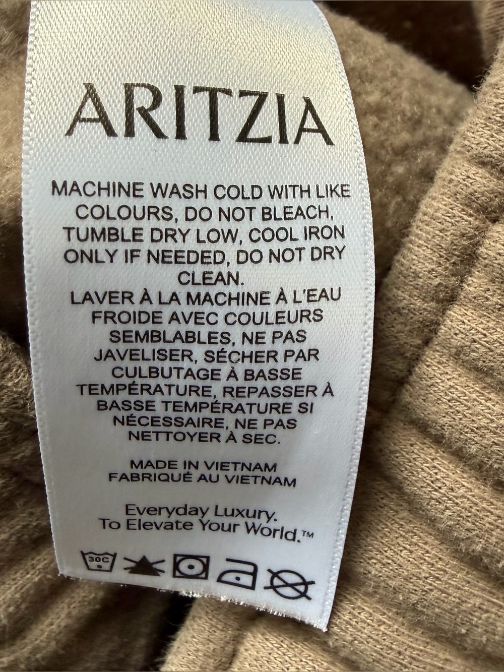 Aritzia Sweatpants Cozy Sweatfleece Mega Straight Sweatpant Taupe Brown Size XS - Picture 5 of 10